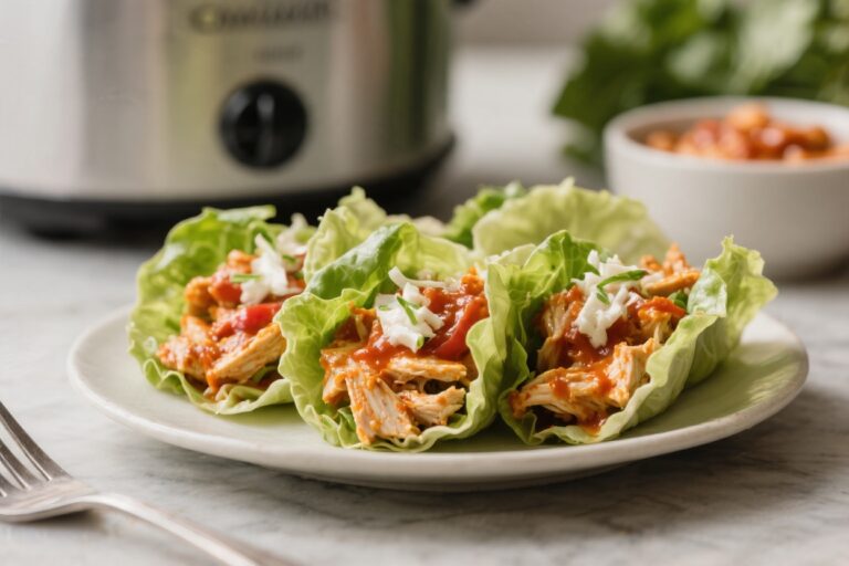 Crockpot Buffalo Chicken Lettuce Wraps – Easy, Flavor-Packed, and Fresh