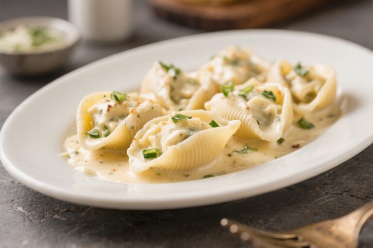 Creamy Alfredo Stuffed Shells – Comforting, Cheesy, and Weeknight-Friendly