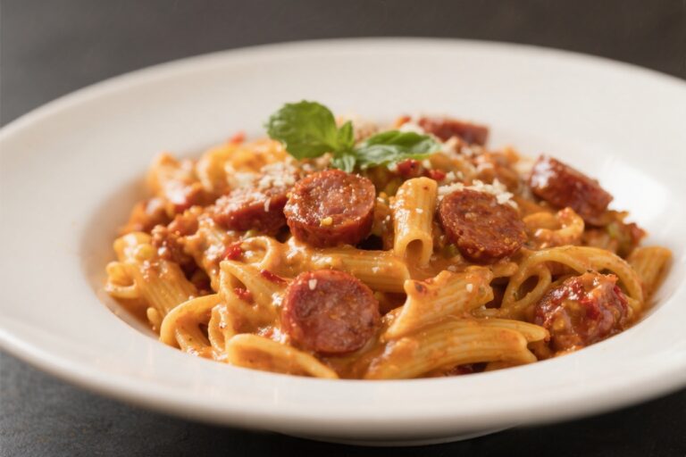 Creamy Cajun Sausage Pasta – A Cozy, Flavor-Packed Weeknight Dinner