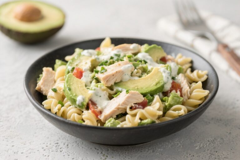 Avocado Ranch Chicken Pasta Salad – Creamy, Fresh, and Satisfying