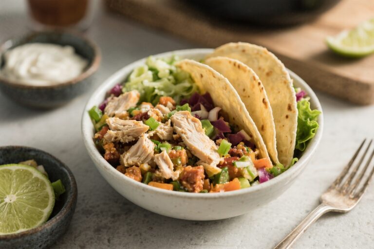 Healthy Slow Cooker Chicken Burrito Bowls – Easy, Flavorful, and Meal-Prep Friendly