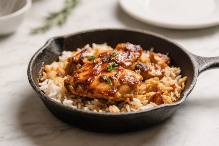 BBQ Chicken & Rice Skillet – A Weeknight One-Pan Winner