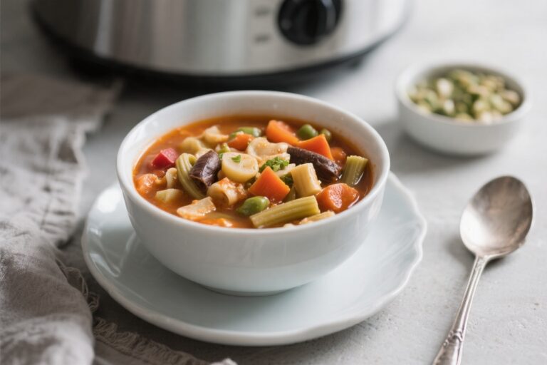 Healthy Slow Cooker Minestrone Soup – Comforting, Colorful, and Easy