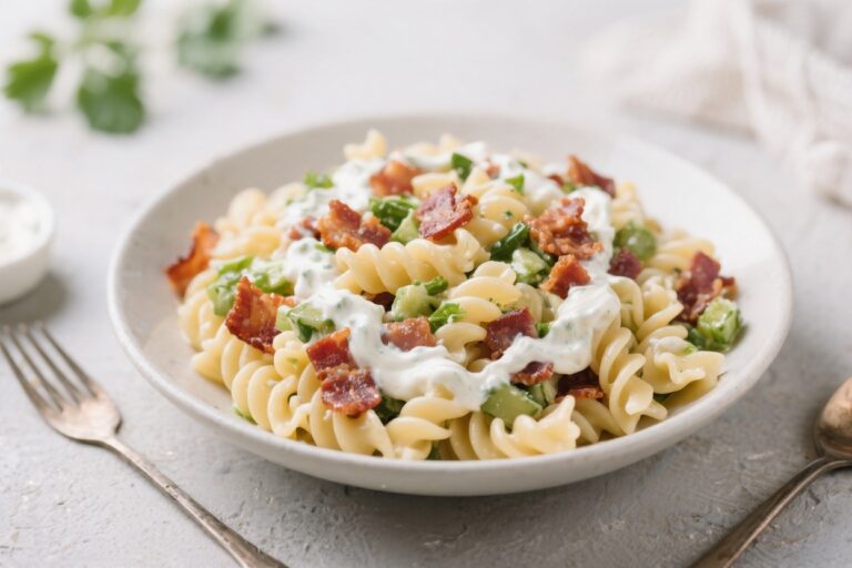Greek Yogurt Bacon Ranch Pasta Salad – Creamy, Tangy, and Satisfying