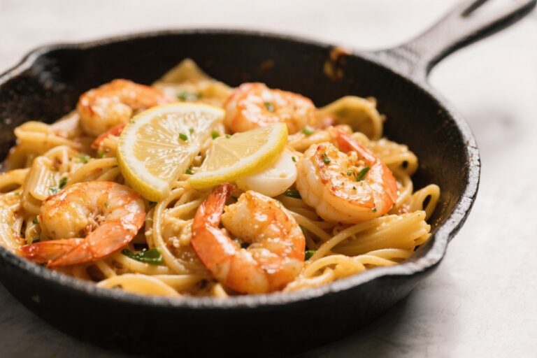 Lemon Garlic Shrimp Pasta Skillet – Bright, Buttery, and Ready Fast