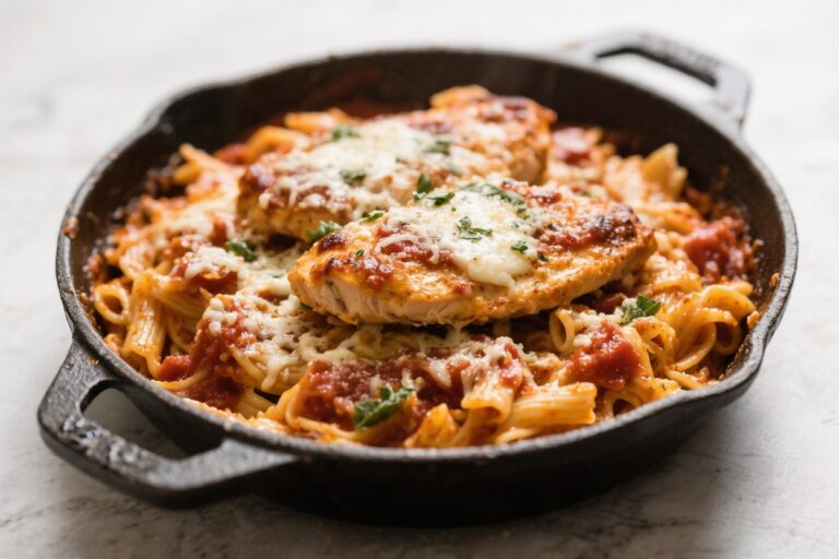 One Pot Chicken Parmesan Pasta – Comforting, Easy, and Weeknight-Friendly