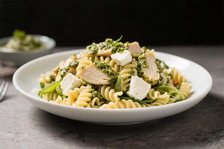 Pesto Chicken Mozzarella Pasta Salad – Bright, Fresh, and Satisfying