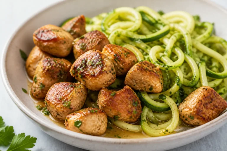 Garlic Butter Chicken Bites With Zucchini Noodles – Fast, Flavorful, and Light