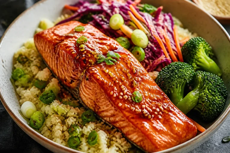 Low Carb Honey Garlic Salmon Bowls – Fresh, Flavorful, and Weeknight Easy