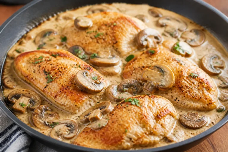 Creamy Garlic Mushroom Chicken – Comforting, Weeknight-Friendly Flavor