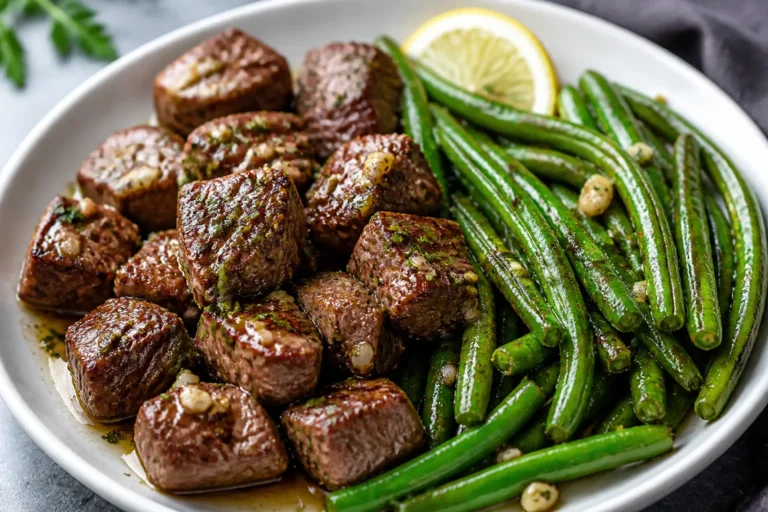 Garlic Butter Steak Bites and Green Beans – A Fast, Flavor-Packed Skillet Dinner