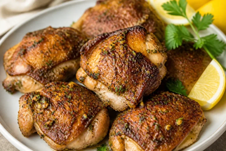 Air Fryer Garlic Herb Chicken Thighs – Crispy, Juicy, and Weeknight Easy