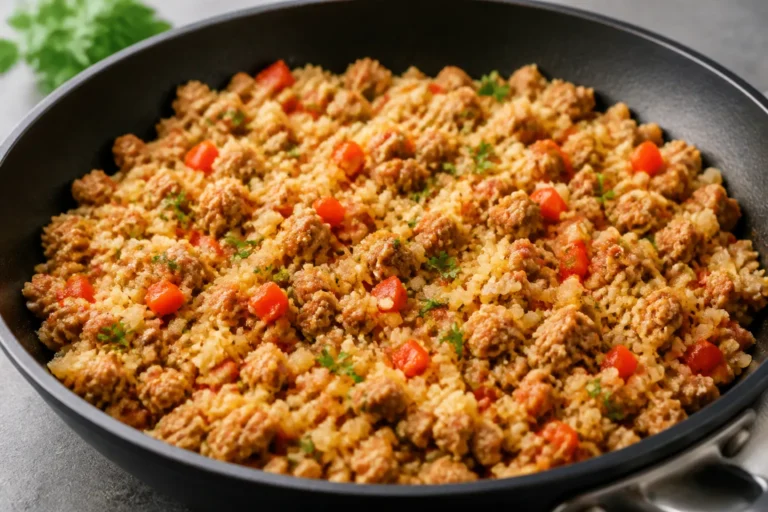 Healthy Ground Turkey and Cauliflower Rice Skillet – A Fast, Flavor-Packed Weeknight Dinner