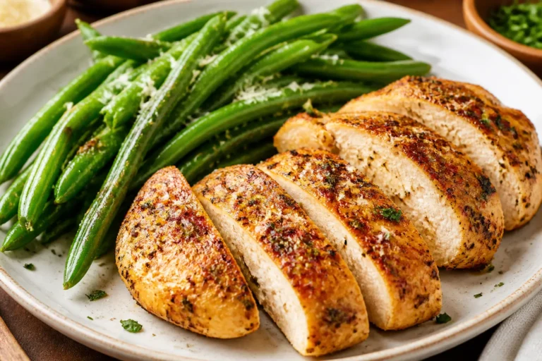 Garlic Parmesan Chicken and Green Beans – Simple, Flavorful, and Satisfying