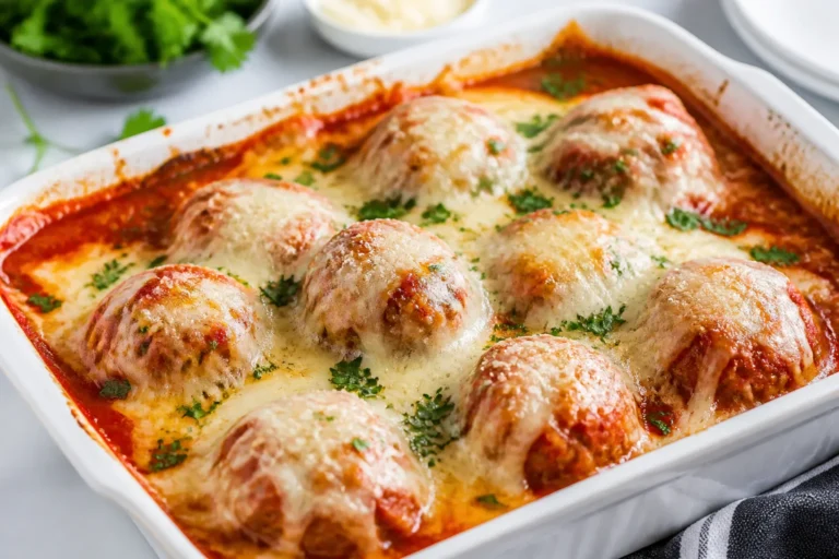 Low Carb Meatball Parmesan Bake – Cozy, Cheesy, and Weeknight-Friendly