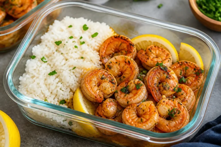 Garlic Butter Shrimp & Rice Meal Prep – Simple, Flavorful, and Ready for the Week
