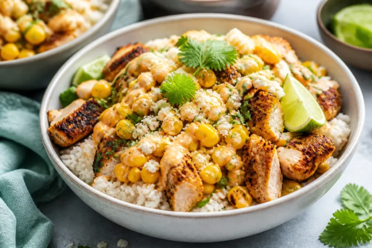 Street Corn Chicken Rice Bowls – A Bright, Flavor-Packed Weeknight Favorite