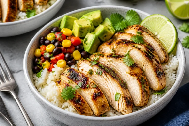 Garlic Lime Chicken & Rice Bowls – Bright, Zesty, and Satisfying
