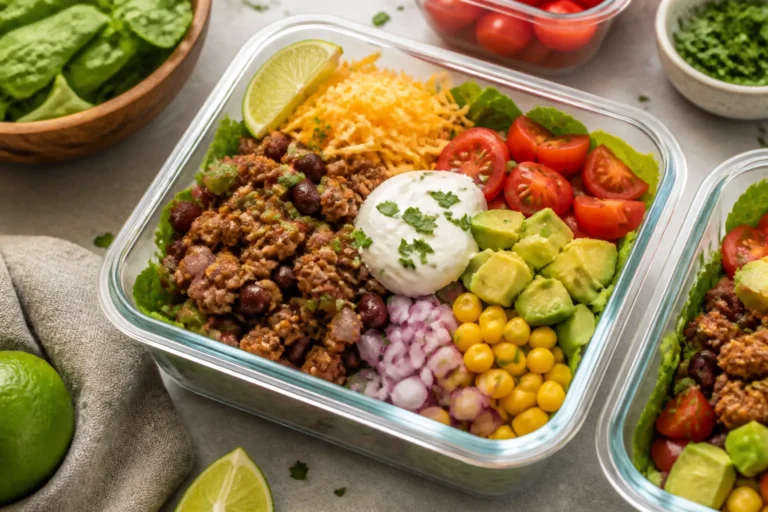 Healthy Turkey Taco Salad Meal Prep – Fresh, Flavorful, and Ready Ahead
