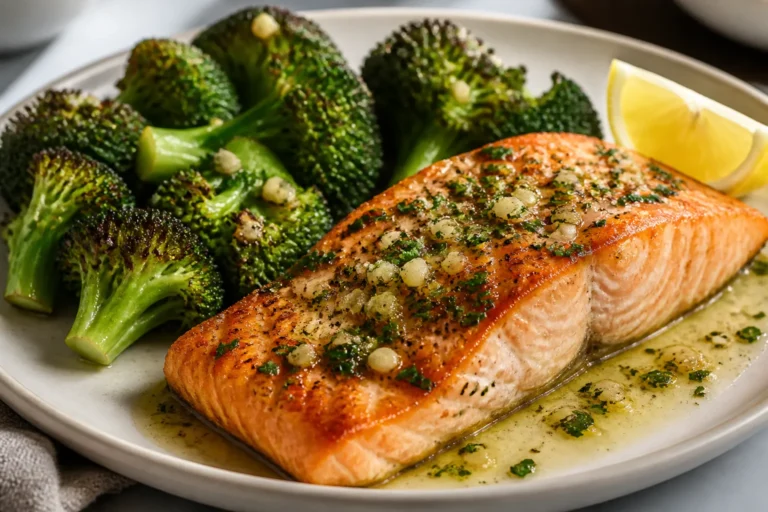 Garlic Butter Salmon & Broccoli – A Simple, Flavor-Packed Weeknight Dinner