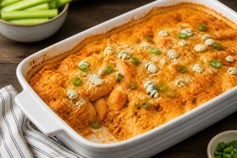 Healthy Buffalo Chicken Casserole – Light, Spicy, and Satisfying