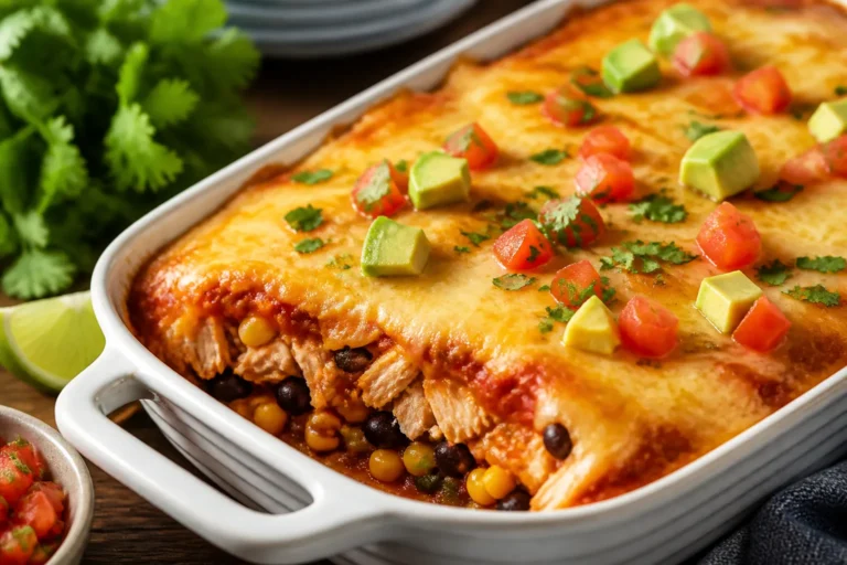 High Protein Chicken Enchilada Casserole – Comforting, Hearty, and Easy