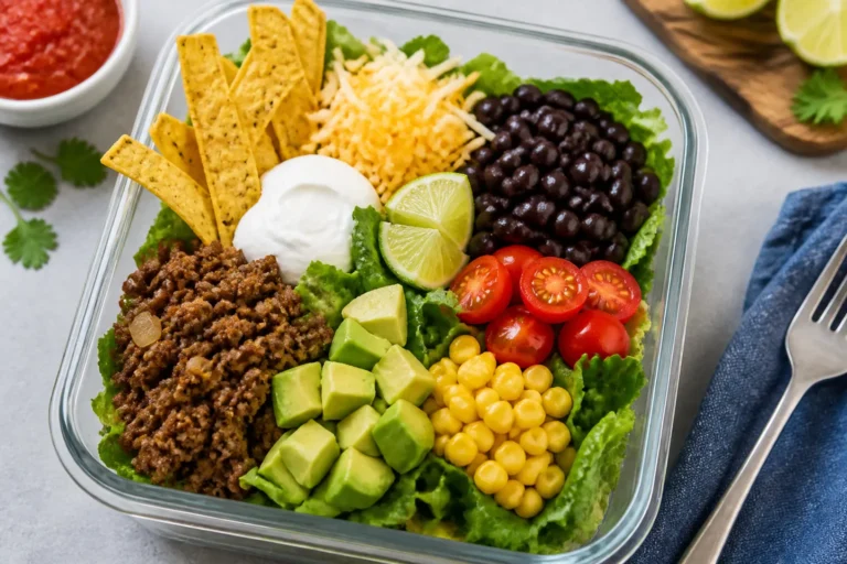 Healthy Taco Salad Meal Prep – A Fresh, Flavor-Packed Lunch for the Week